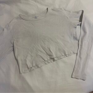 Brandy Melville White Long Sleeve Crop Top